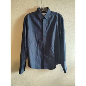 Twillory Performance Button Down Cotton Blend Denim Look Tailored Fit S/M **